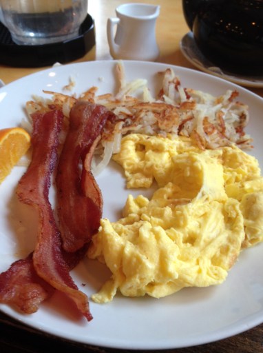 Bacon and Scrambled Eggs at Eggsperience