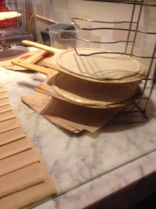 Freshly made dough base at Blaze Pizza