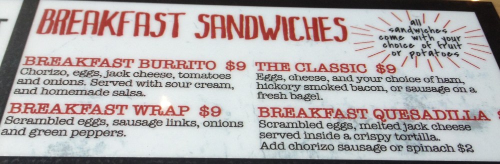 Breakfast Sandwiches at The Belmont Cafe